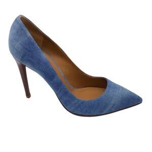 Ralph Lauren Blue Celia Pointed Toe Denim Pumps Heels - 41B